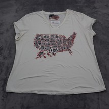 Natural Reflections Shirt Womens 2X White Cap Sleeve VNeck Pullover T Shirt - £17.76 GBP
