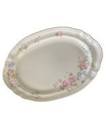 Pfaltzgraff Tea Rose Platter Scalloped Edge Oval Plate Pink Green 13” x 9” - $334.87 MXN