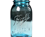 vintage quart blue glass ball perfect mason jar no lid # 7 on the bottom... - £19.75 GBP