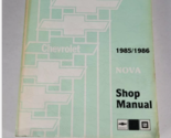 1985 1986 GM Chevrolet Chevy Nova Servizio Negozio Riparazione Manuale OEM - £3.99 GBP