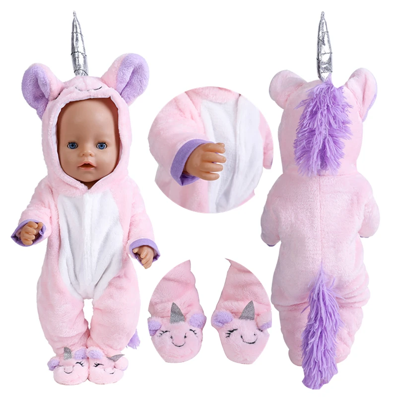 Doll Outfits for 17 Inch 43cm Dolls Unicorn Costume Baby New Born Winter Clothes - £8.01 GBP+