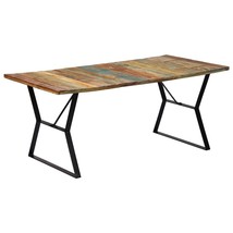 vidaXL Reclaimed Wood Dining Table Multicolor Rustic Style Solid Construction - €263,84 EUR