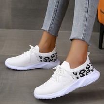 Leopard Breathable Mesh Lace Up Athletic - $64.37 CAD