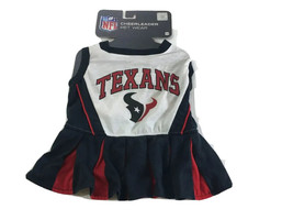 Houston Texans Pet Dog Cheerleader Dress NFL Outfit Sz M 14&quot; to 18&quot; NEW - $14.48