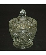 Wexford by Anchor Hocking 5&quot; Footed Sugar Bowl w Lid Diamond Point Criss... - £20.96 GBP