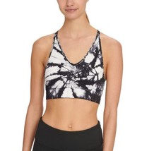 DKNY Womens Activewear Seamless Tie Dye Racerback Sports Bra, Medium, Black - £32.37 GBP