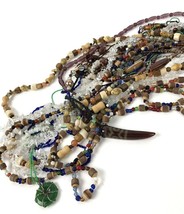 Costume Jewelry Lot Vtg to Modern Glass Stone Wood Beads Boho Artisan Necklaces  - £39.14 GBP