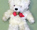 VINTAGE APPLAUSE CHRISTMAS PLUSH RAGAMUFFIN BEAR Jingle Teddy 15&quot; Bell R... - $22.50