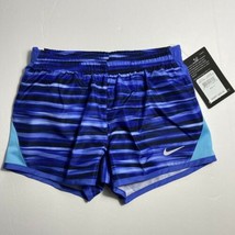 Nike Girls Dri-Fit Running Shorts Sz 4 6 Comet Blue NEW - £9.57 GBP
