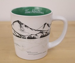 Tim Hortons Limited Edition 2018 Coffee Mug Cup Green Boat Mountains Lake - £14.80 GBP