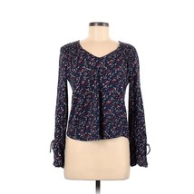 Lucky Brand V-Neck Blue Floral Long Sleeve Top Small - £14.28 GBP