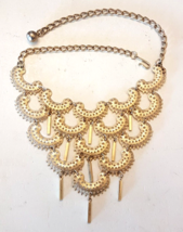 Sarah Coventry Charisma Bib Necklace Adjustable Goldtone Crescent Chain ... - $19.74