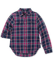 Tommy Hilfiger Girls Button-Front Plaid Shirt, Size S/7 - £19.65 GBP
