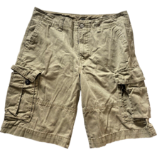 Old Navy Cargo Shorts Size 33 Mens Tan Khaki Light Brown Pockets 100% Cotton - £29.39 GBP