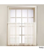 No. 918 &quot;Joy&quot; IVORY Rod Pocket Window Sheer Curtain 24&quot; x 60&quot; One Pair New  - $556.39 MXN