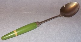 Vintage A & J Green Wood Handle Large Pour Measure Mixing Spoon - $8.95