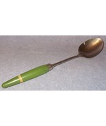Vintage A &amp; J Green Wood Handle Large Pour Measure Mixing Spoon - £7.12 GBP