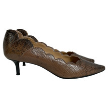 Chloé Snakeskin Embossed Pointed Toe Pumps In Leather Women Brown Size 39 - £161.59 GBP