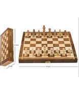 Wooden Handmade Foldable Magnetic Chess Board Set Wooden with Magnetic P... - £18.38 GBP