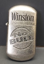 Vtg Pre Owned Winston Cigarettes "No Bull" Metal Lighter Refillable - £6.17 GBP