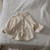 Children&#39;s Retro Cotton And Linen Shirts Spring Autumn New Korean Boys And Girls - £46.89 GBP
