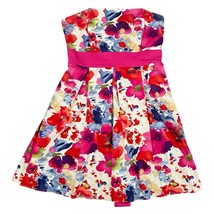 A.P.N.Y. Dress Size 16 Extra Large Strapless Sleeveless Fit and Flare Pink Blue - £14.37 GBP