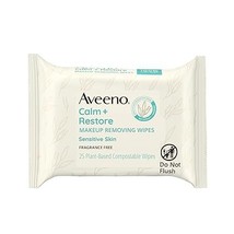 Aveeno Calm + Restore Nourishing Makeup Remover Face Wipes,   25 ct - £14.19 GBP