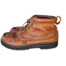 Justin Mens 10.5 991 Hazer Moc Toe Ankle Brown Leather Boots Shoe 90s Retro - £36.37 GBP