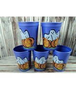 Berry Purple Halloween Cups - Lot of 5 - Ghost Pumpkin Jack O&#39;Lantern - £10.64 GBP