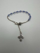 Vintage Blue Bead Prayer Rosary Bracelet 6.75” - €13,30 EUR