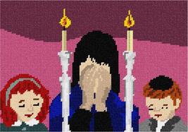 Pepita Needlepoint Canvas: Shabbos Candle Lighting 2, 10&quot; x 7&quot; - $56.00+