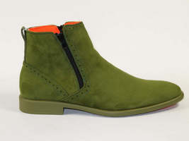 Men's TAYNO Chelsea Chukka Soft Micro Suede Zip up Boot Coupe S Lime image 12