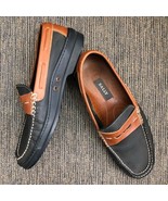 Bally 2 Tone Penny Loafers Leather Black Tan Mens 7 Wms 9 - $67.45 CAD