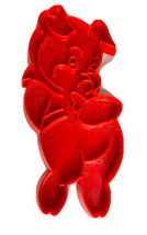 Tupperware Cookie Cutter VINTAGE Porky Pig Red Plastic 5&quot; - £7.74 GBP