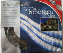 NOS Holiday Time Cool Touch Crystallized Rope Light Clear 18ft. - £7.86 GBP