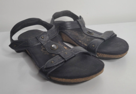 Aetrex Womens Size 7 Lori Black Sandals Shoes w/Bead Adjustable Quarter ... - $24.99