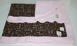 Disney Aristocats Baby Blanket Pink Brown Girls Soft A Cats Eye View of Paris - £11.64 GBP
