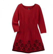 Tea Collection Candelaria Sweater Dress Long Sleeve Red Black Baby Girl 3-6M New - £23.69 GBP