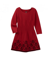 Tea Collection Candelaria Sweater Dress Long Sleeve Red Black Baby Girl ... - £23.48 GBP