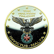 Malta Medal The Maltese Falcon Bird 34mm Gold Plated 04165 - $40.49