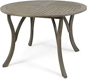 Christopher Knight Home Adn Outdoor 47&quot; Round Acacia Wood Dining Table, ... - £347.56 GBP