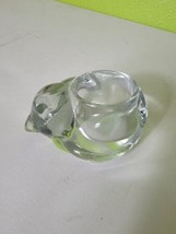 Indiana Glass Kitty Cat Kitten Votive Candle Holder Ring Dish Paper Weight Usa - £14.80 GBP