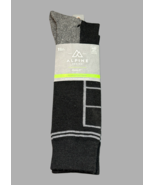 Alpine Design Merino Wool Ski Sock  Men 6-10 Black Gray Calf Cut Midweight - $14.85