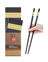 10 Pairs Fiberglass Alloy Chopsticks - Reusable Chopsticks Dishwasher Safe - £8.63 GBP