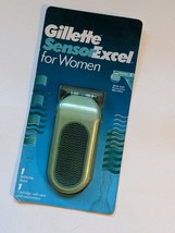 1996 Vintage Gillette Sensor Excel Donna Verde Rasoio Manico 1 Cartuccia... - $43.82