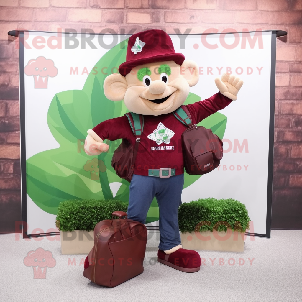 Maroon Bunch Of Shamrocks mascot costume character dressed with a Mom Je... - $1,199.00