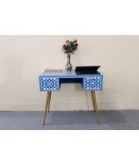 New handmade bone inlay 2 drawer work desk, bone inlay furniture, wood t... - $1,974.57 CAD