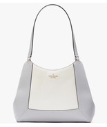 Kate Spade Lena Large 3-Compartment Shoulder Gray Leather KH439 - $227.85 CAD