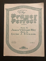 Vintage Sheet Music: THE PRAYER PERFECT. By Riley and Stenson, 1944. - £3.31 GBP