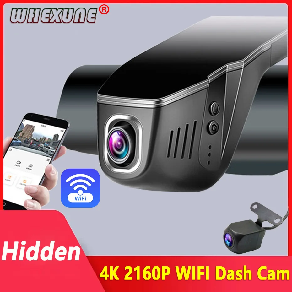 4K WIFI Dash Cam Mini Video Recorder Car DVR Surveillance Two Cameras Hidden - £42.69 GBP+